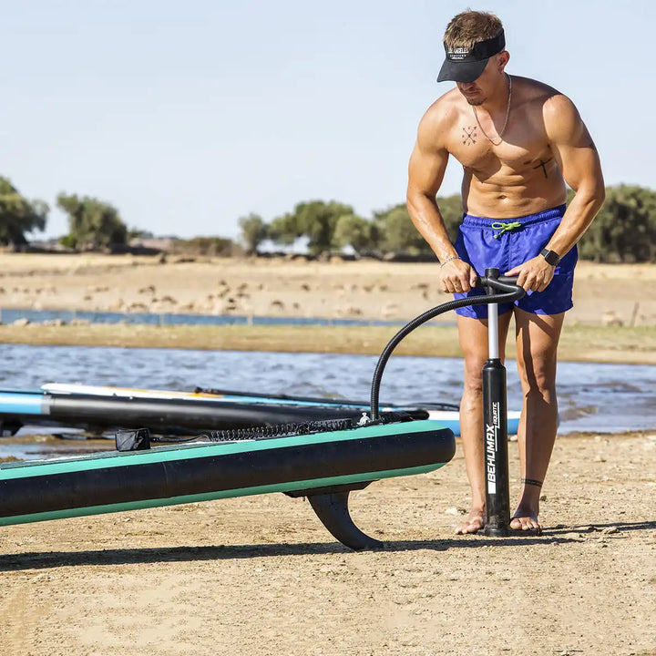 BEHUMAX - Tabla Paddle Surf Be Wave Race 14 inflable Dropstitch 18 PSI con remo aluminio y bomba doble acción