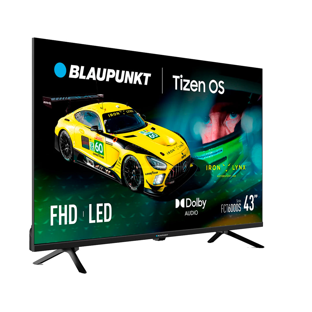 BLAUPUNKT Smart TV 43" Full HD LED, Tizen OS con Dolby Digital+, Wi-Fi Dual, Bluetooth 5.1, 2×HDMI, Negro, 43FCT6000S