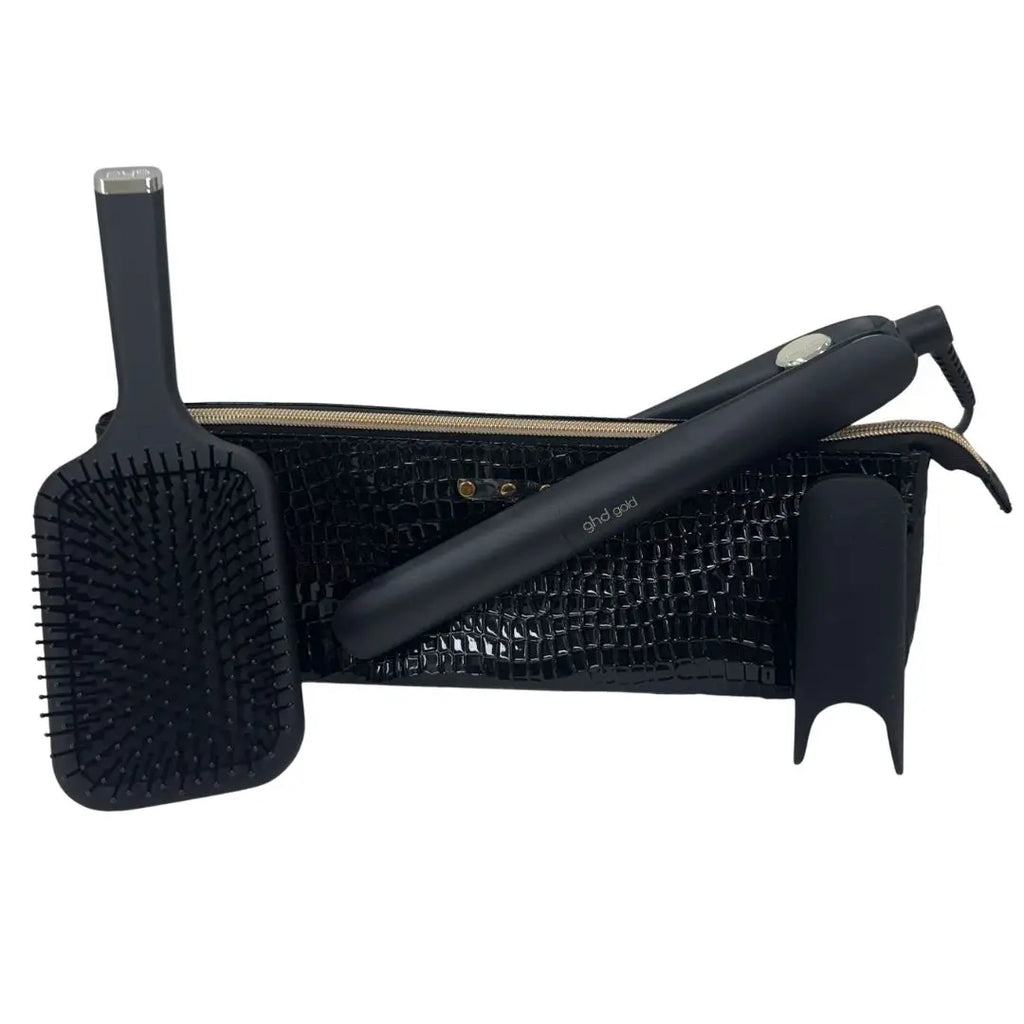 GHD Gold Gift Set | Plancha Profesional + Cepillo Paddle + Neceser ✨