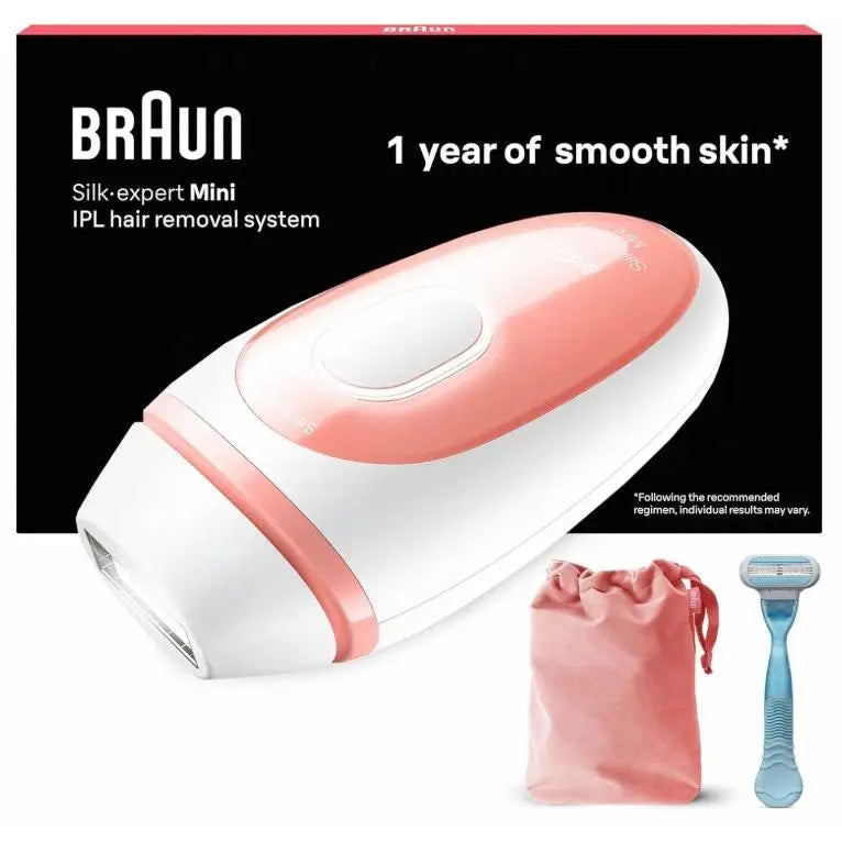 Braun Luz Pulsada Silk-Expert Mini Depiladora IPL, Alternativa a Depiladora Laser, Reducción Del Vello En Casa, Con Funda De Viaje, Tamaño Compacto, Fácil, Segura Y Eficiente. Producto Europeo con Garantía Oficial.