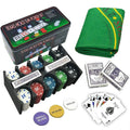 Professional Poker Set with 200 Chips, 2 Decks of Cards, Complete Accessories, and Metal Case - Ideal for Card Games, Perfect for Gifts and Gatherings.