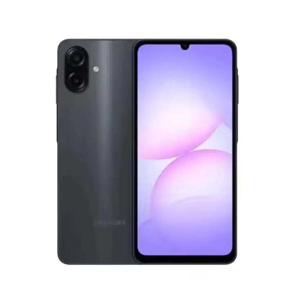 Smartphone Samsung Galaxy A07 4G, pantalla de 6,7 pulgadas, frecuencia de actualización de 90 Hz, procesador MediaTek Helio G99, 8 GB de RAM, 256 GB de almacenamiento, cámara dual de 50 MP, batería de 5000 mAh, teléfono Android con conectividad WiFi.