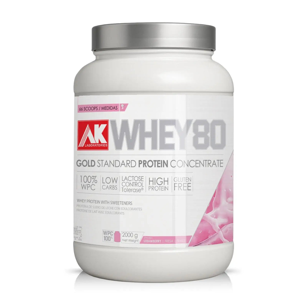 AK Laboratories WHEY 80 AK ™ [2 KG] - Proteínas de Suero Lácteo PREMIUM fabricado por Microfiltración mecánica en frio bajo en lactosa, grasa… con aromas naturales.