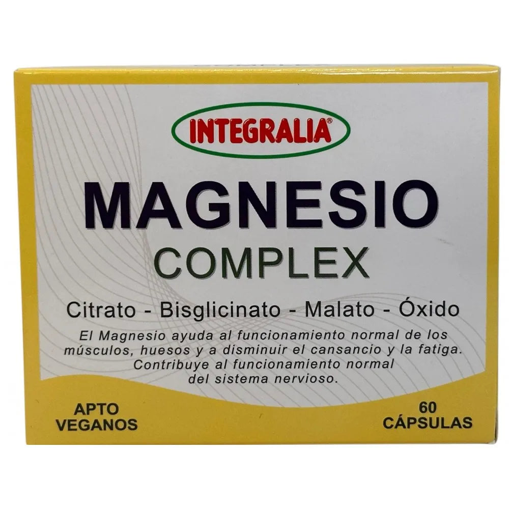 MAGNESIO COMPLEX (Citrato-Bisglicinato-Malato-Oxido) 60 cápsulas de Integralia