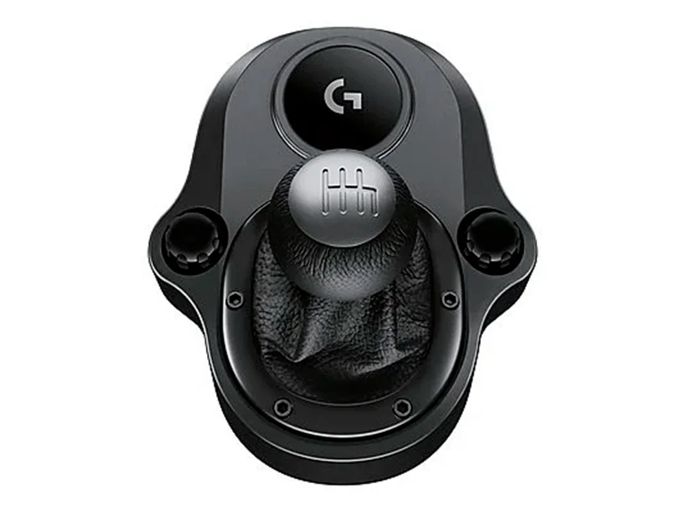 Logitech G29 SE Driving Force Steering Wheel + Shifter for PS5/PS4/PS3/PC, featuring TRUEFORCE technology, leather and aluminum construction, 6-speed H-pattern shifter, and progressive brake pedal for ultimate racing simulati