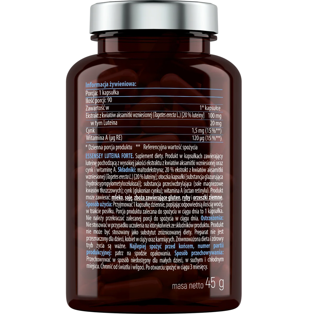 Essensey Lutein Forte – Complejo de Luteína, Zinc y Vitamina A