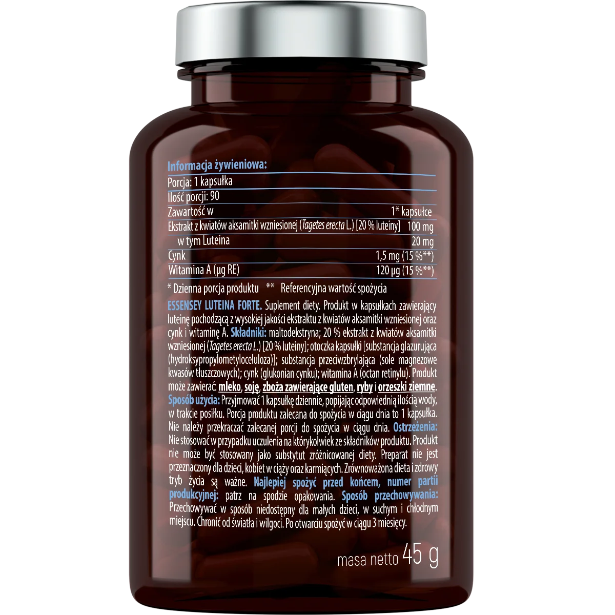Essensey Lutein Forte – Complejo de Luteína, Zinc y Vitamina A