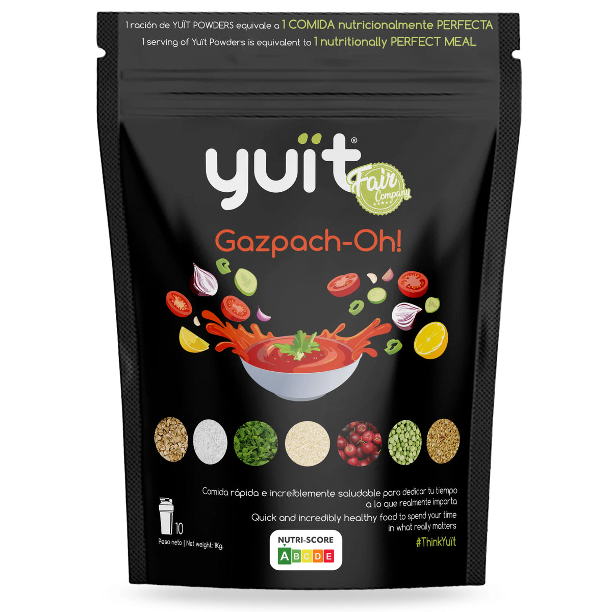 YUÏT - Batidos Sustitutivos de Comida con 31 vitaminas y Minerales + Probióticos - Batido Proteina - Comida Real y Natural - Batido dietético saciante con 35gr de proteínas