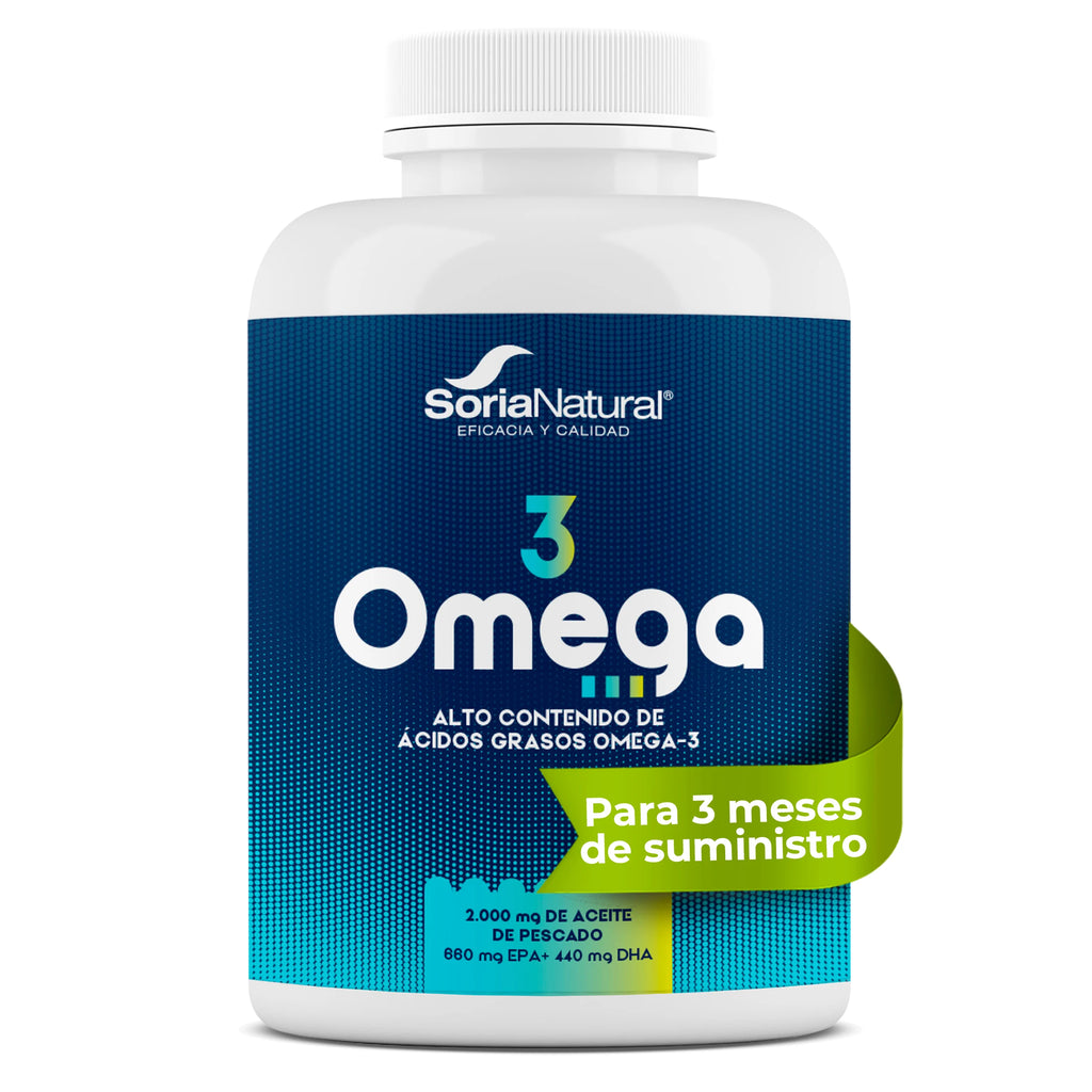 Omega-3 con EPA y DHA Soria Natural - Aceite de pescado - Alto Contenido en Ácidos Grasos Omega 3 - Salud Cardiovascular - Bienestar diario - 180 perlas de 1340 mg