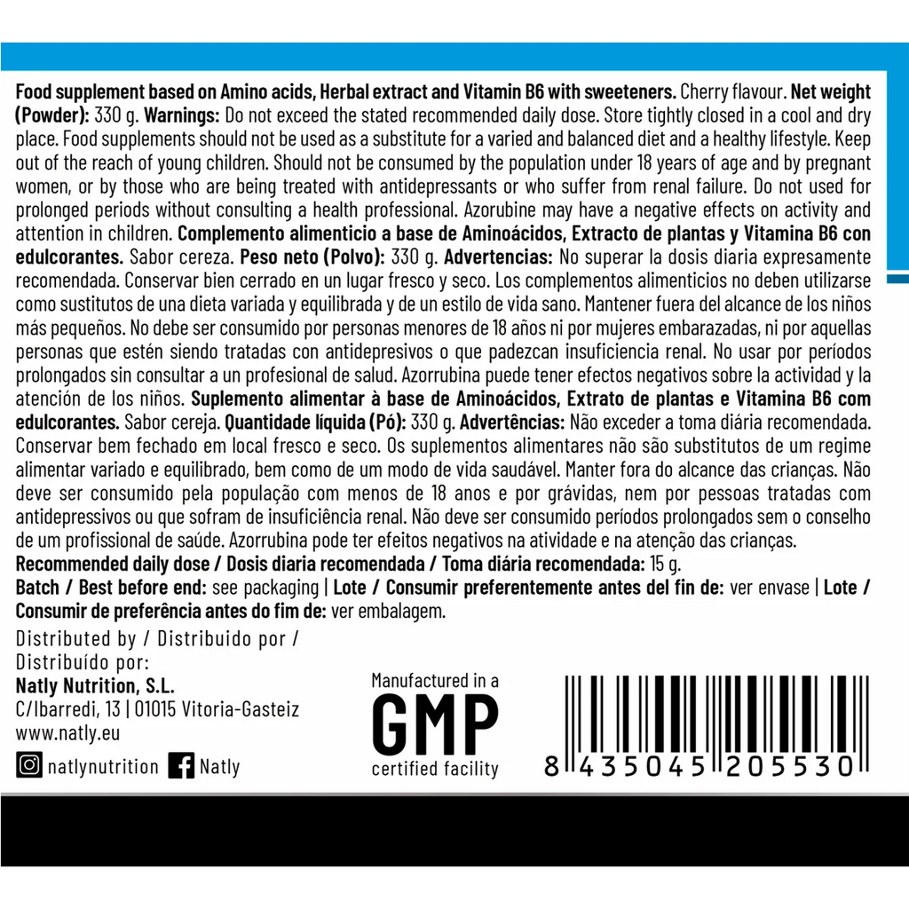 Natly nutrition - Aminoácidos - Premium Amino EAA essential - 330 gr