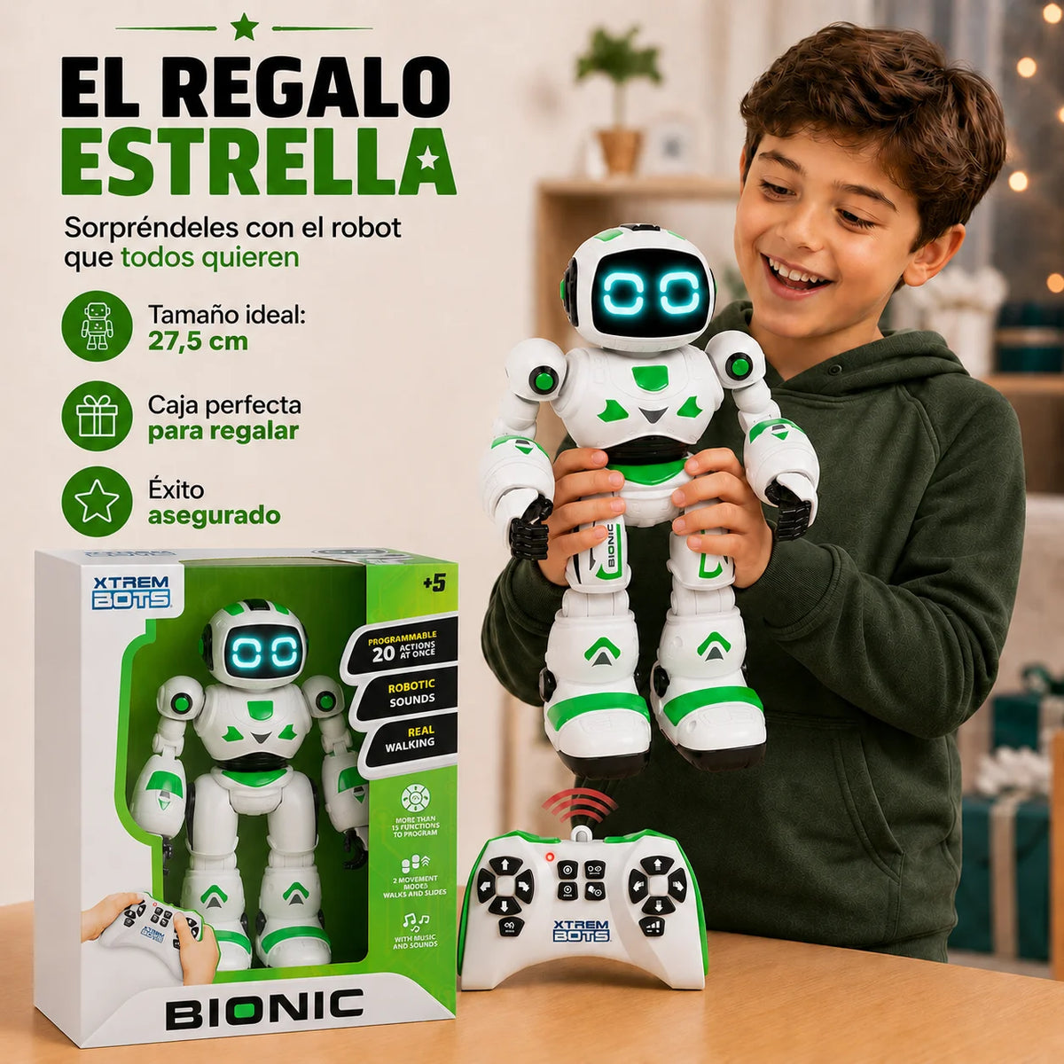 Xtrem bots - bionic |   Robot toy |   Toys for children 5 years or older |   Remote control and programmable robot |   Toys for children 5 6 7 8 years |   Robotics