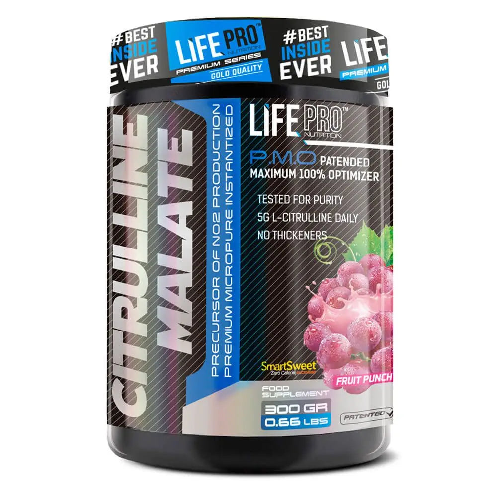 LIFE PRO NUTRITION CITRULINA MALATO 300g - Incrementa Rendimiento Muscular - Aumenta Fuerza y Resistencia - Reduce la Fatiga