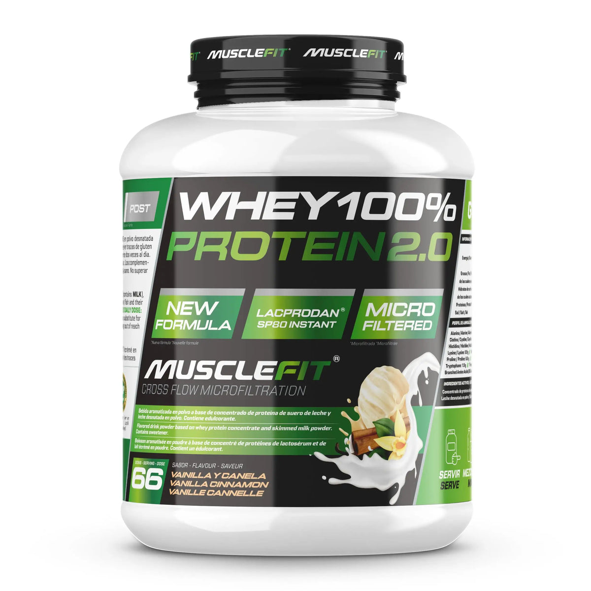 Whey 100% Protein 2000g - MuscleFit  Concentrado de Proteína para Creación de Músculo