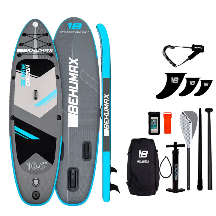 BEHUMAX - Tablas de Paddle Surf Be Wave Carbon construcción Dropstitch alta densidad resistente y estable