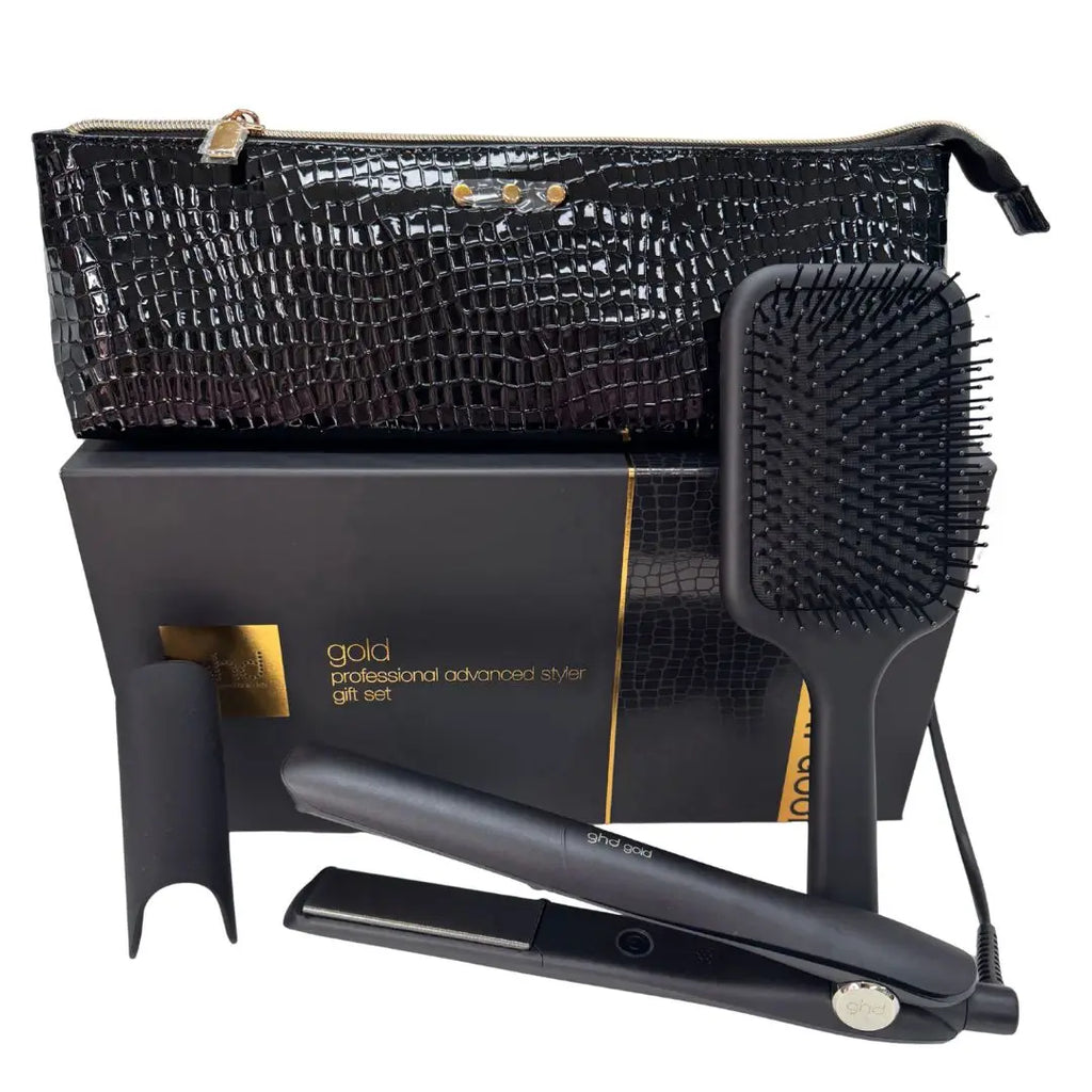 GHD Gold Gift Set | Plancha Profesional + Cepillo Paddle + Neceser ✨