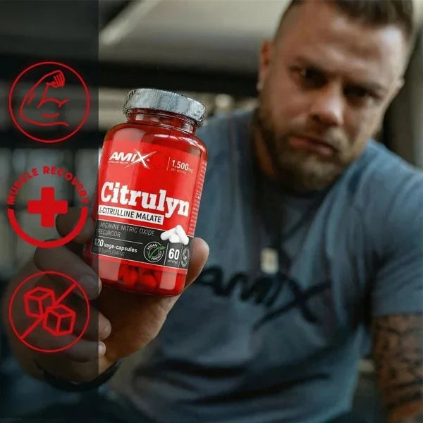 Amix Citrulyn 120 cápsulas - L-Citrulina Malato de Grado Clínico - Precursor Directo de Óxido Nítrico (NO) y Modulador del Ciclo de la Urea - Vasodilatación y Aclaramiento de Amoníaco