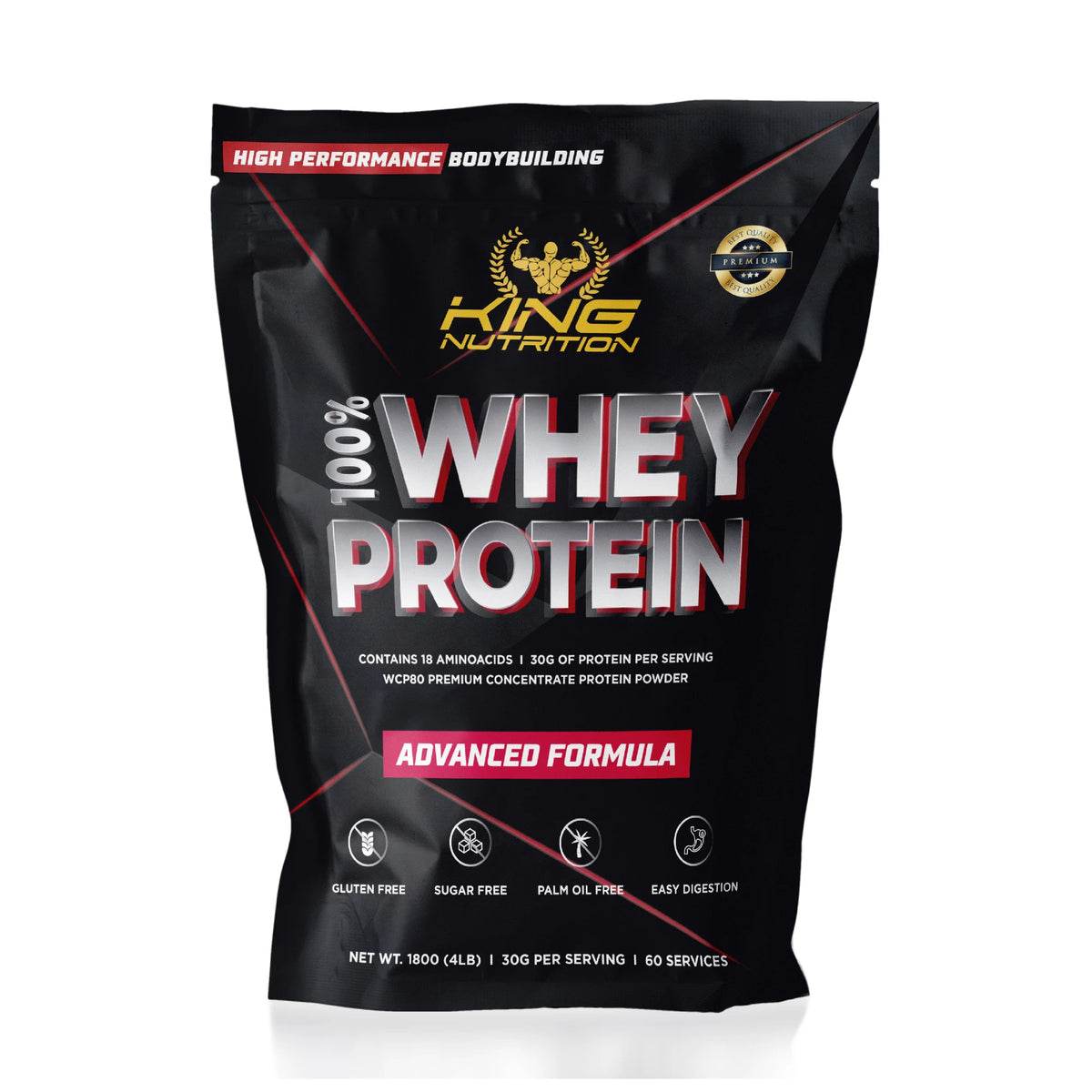 Whey Protein 1,8kg King Nutrition Proteina Concentrada.*