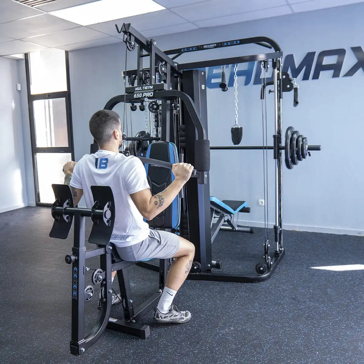 BEHUMAX - Máquina multifunción Multigym 650 PRO estación de musculación con 13 funciones y prensa de piernas para gimnasio en casa