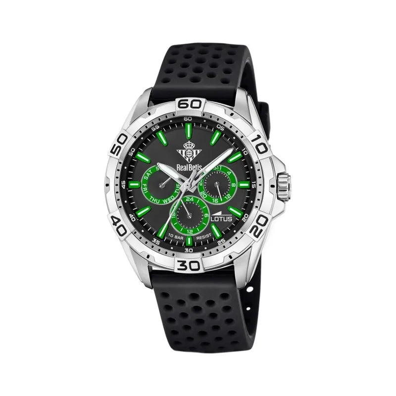 Reloj Lotus 18940/1 para hombre, edición oficial Real Betis, color negro y verde