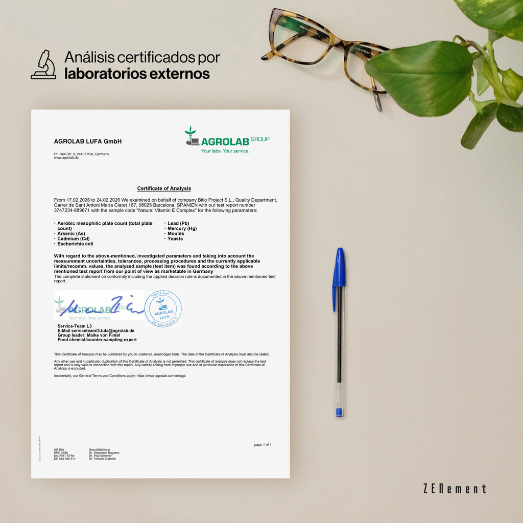 Vitamina E Natural Complex Tocoferoles & Tocotrienoles - 120 Cápsulas blandas Zenement