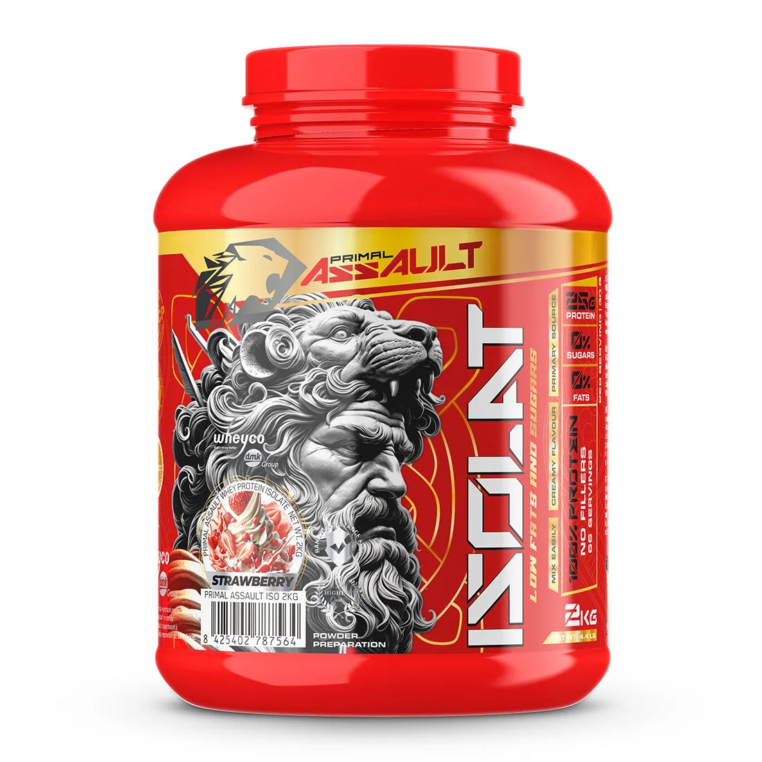 ISOLAT de PRIMAL ASSAULT es el aislado de proteina de suero más avanzado del mercado para garantizar el máximo desarrollo de masa muscular sin grasa ni azúcares: la más alta calidad. Sin trucos ni ingredientes ocultos