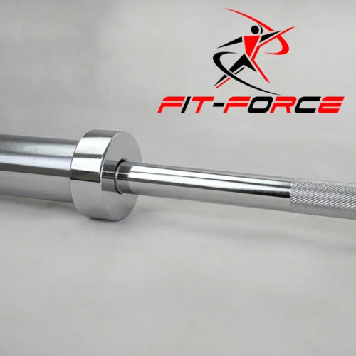 Barra Olímpica Cromada de Alta Carga marca Fit-Force 1200mm - Ejercicios de Musculación