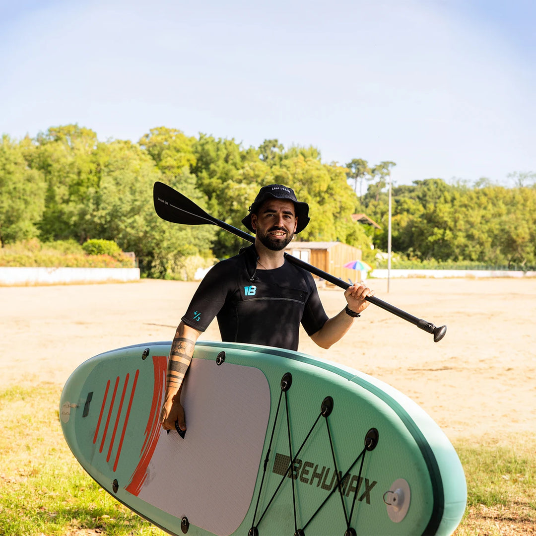 BEHUMAX - Tablas paddle surf hinchable Mint 10 -  Sirocco 10 , All Round PVC doble capa Dropstitch ligera 7.5kg con quillas y remo y mochila