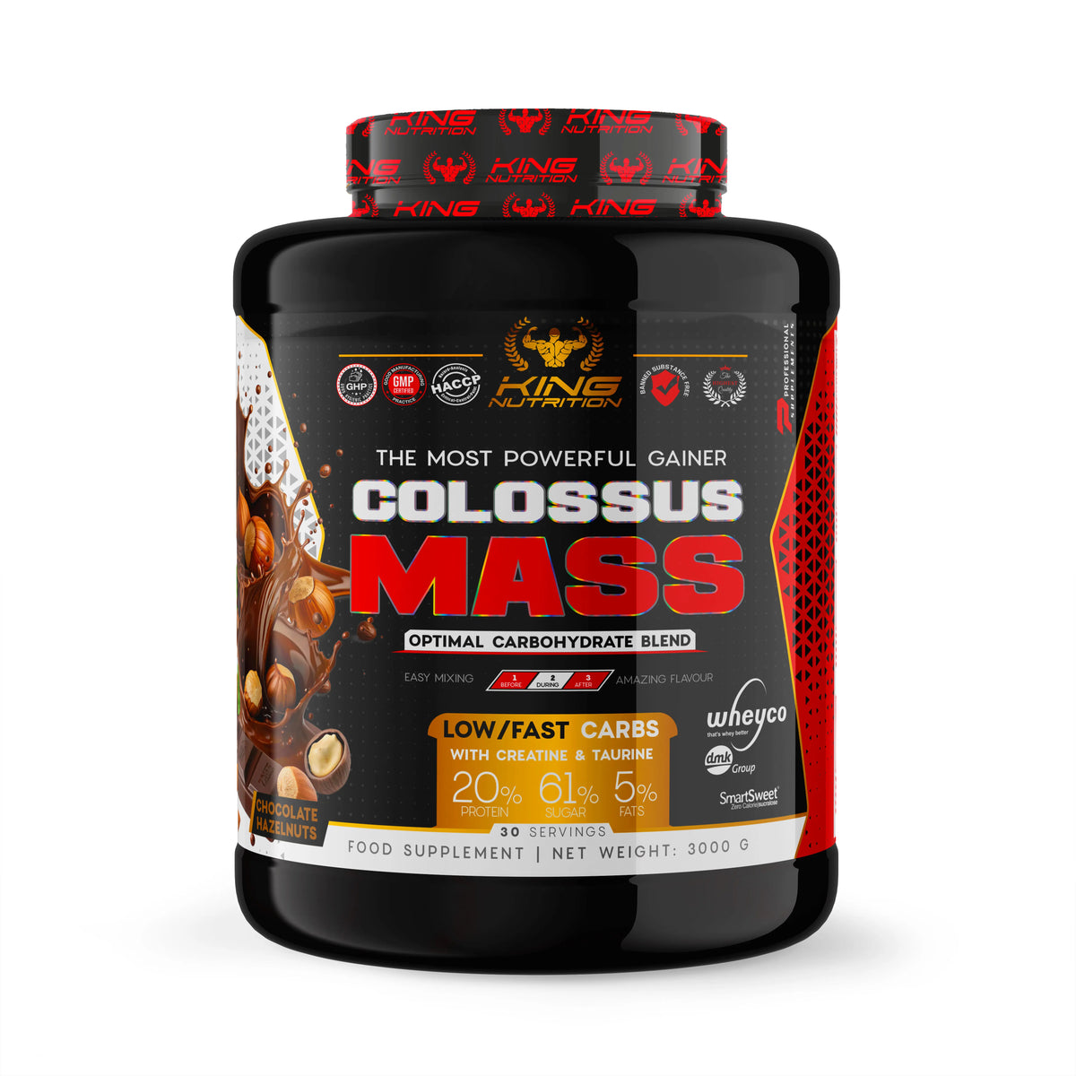 Gainer Colossus Mass 3Kg King Nutrition proteina creatina carbohidratos*