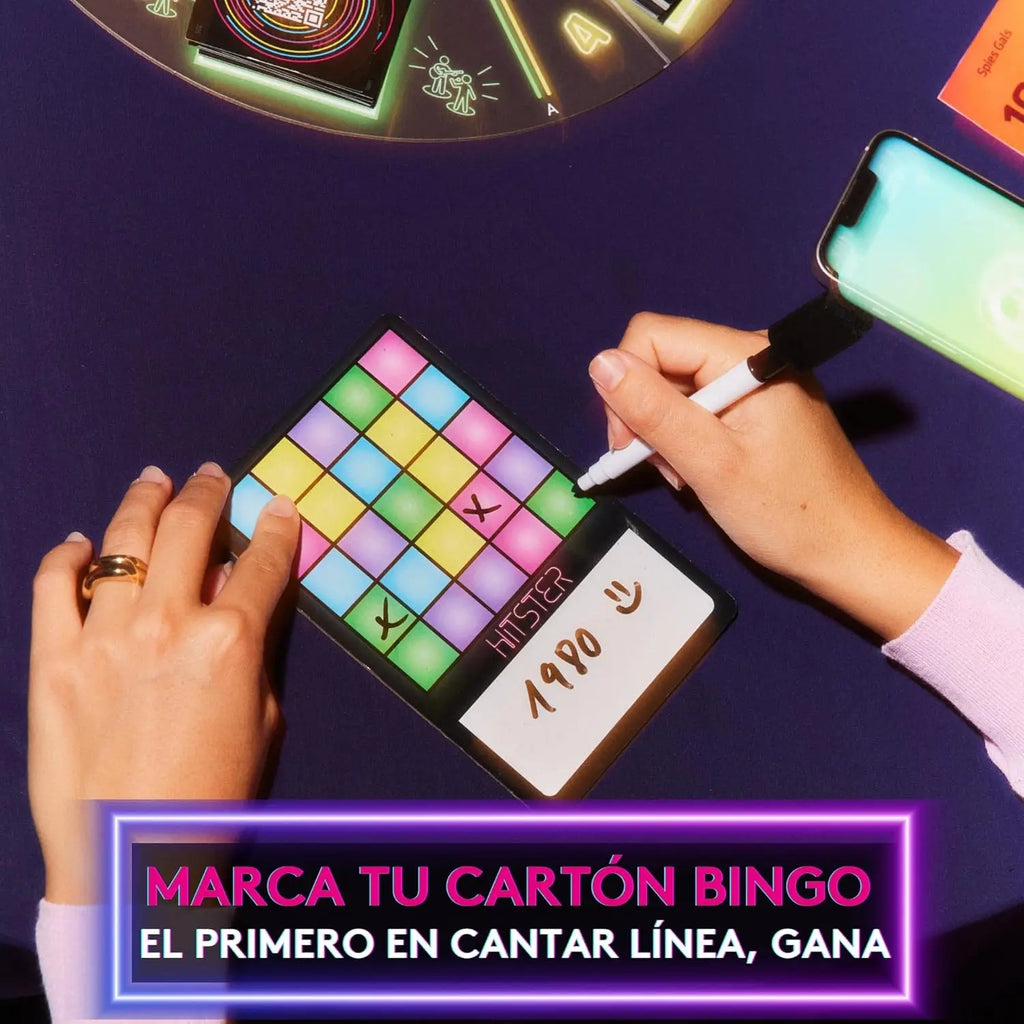 Hitster Bingo by Jumbo is a fun party board game for ages 16+, featuring a reversible board with 2 difficulty levels and 225 songs to guess, perfect for 2-10 players. Enjoy music while playing this engaging Spanish board game