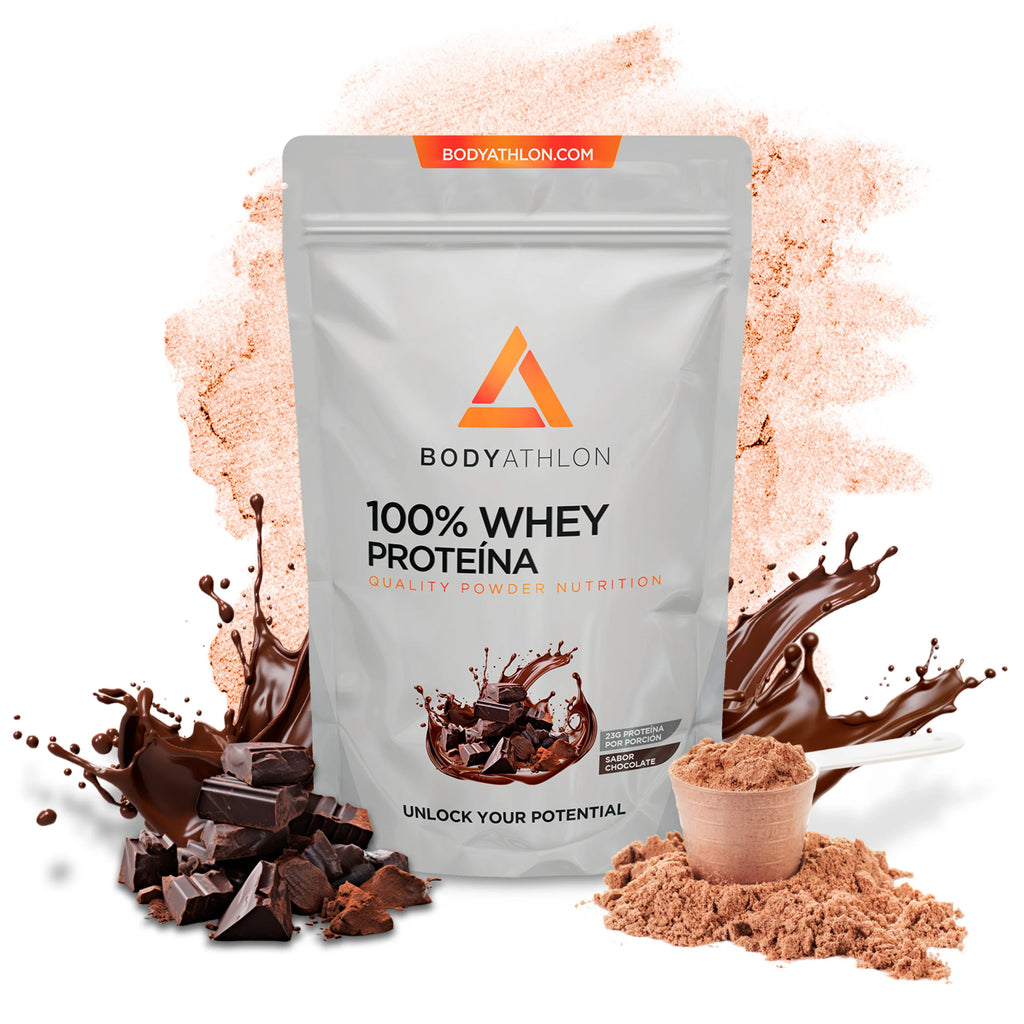 Whey Protein Chocolate– Proteina en Polvo Chocolate- Proteina para Ganar Masa Muscular– Proteina de Suero de Leche- Proteina para Masa Muscular- Sin lecitina de soja- Apta para Vegetarianos- Bodyathlon