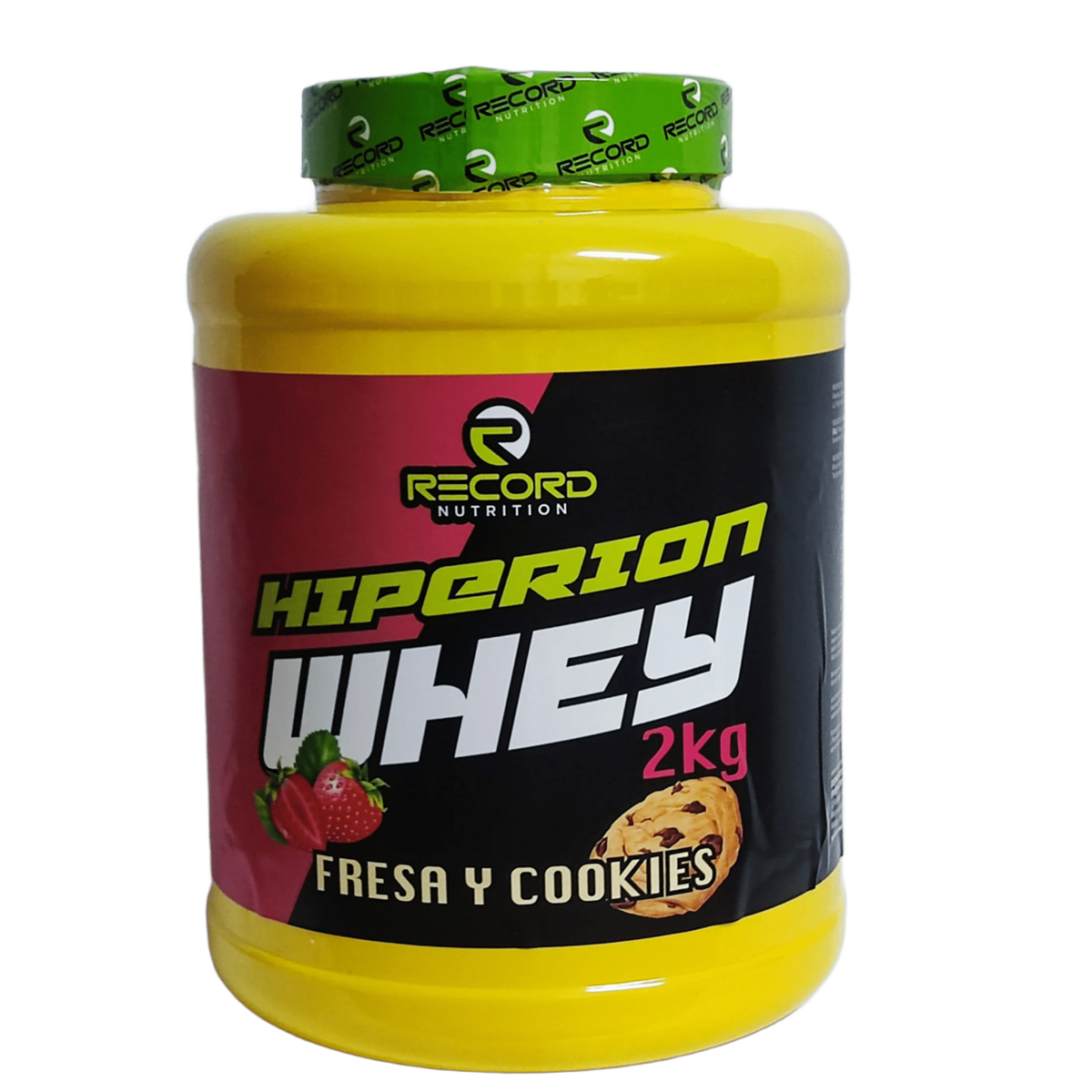 Hiperion whey 2000g en cuatro deliciosos sabores, plátano&cookies, chocolate&cookies, fresa&cookies,vainilla&cookies