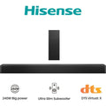 Hisense HS2100 Sound Bar 2.1 with Wireless Subwoofer, 240W, Dolby Digital, DTS Virtual:X, Bluetooth 5.3, HDMI ARC, ideal for home cinema with deep bass and multiple EQ modes.