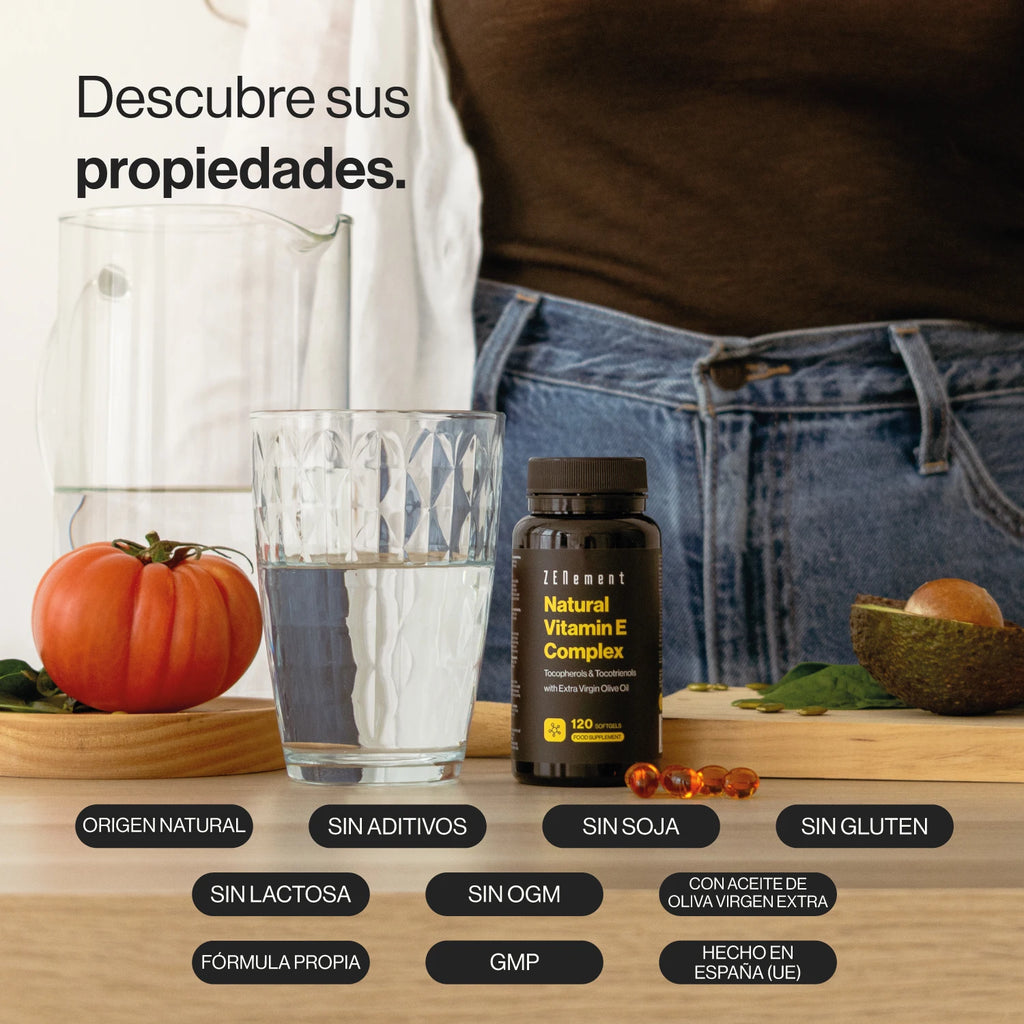 Vitamina E Natural Complex Tocoferoles & Tocotrienoles - 120 Cápsulas blandas Zenement
