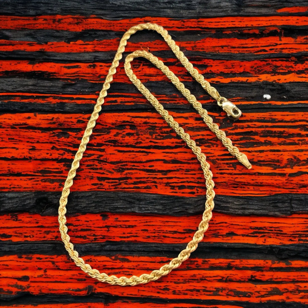 Mrc Collar Cordón Salomónico 3.50 mm 45 cm Oro 18 Kilates, con certificado de calidad