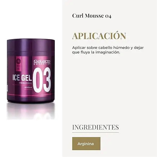 SALERM  COSMETICS   ICE GEL GEL DE MODELADO DE FIJACION FUERTE 500ML