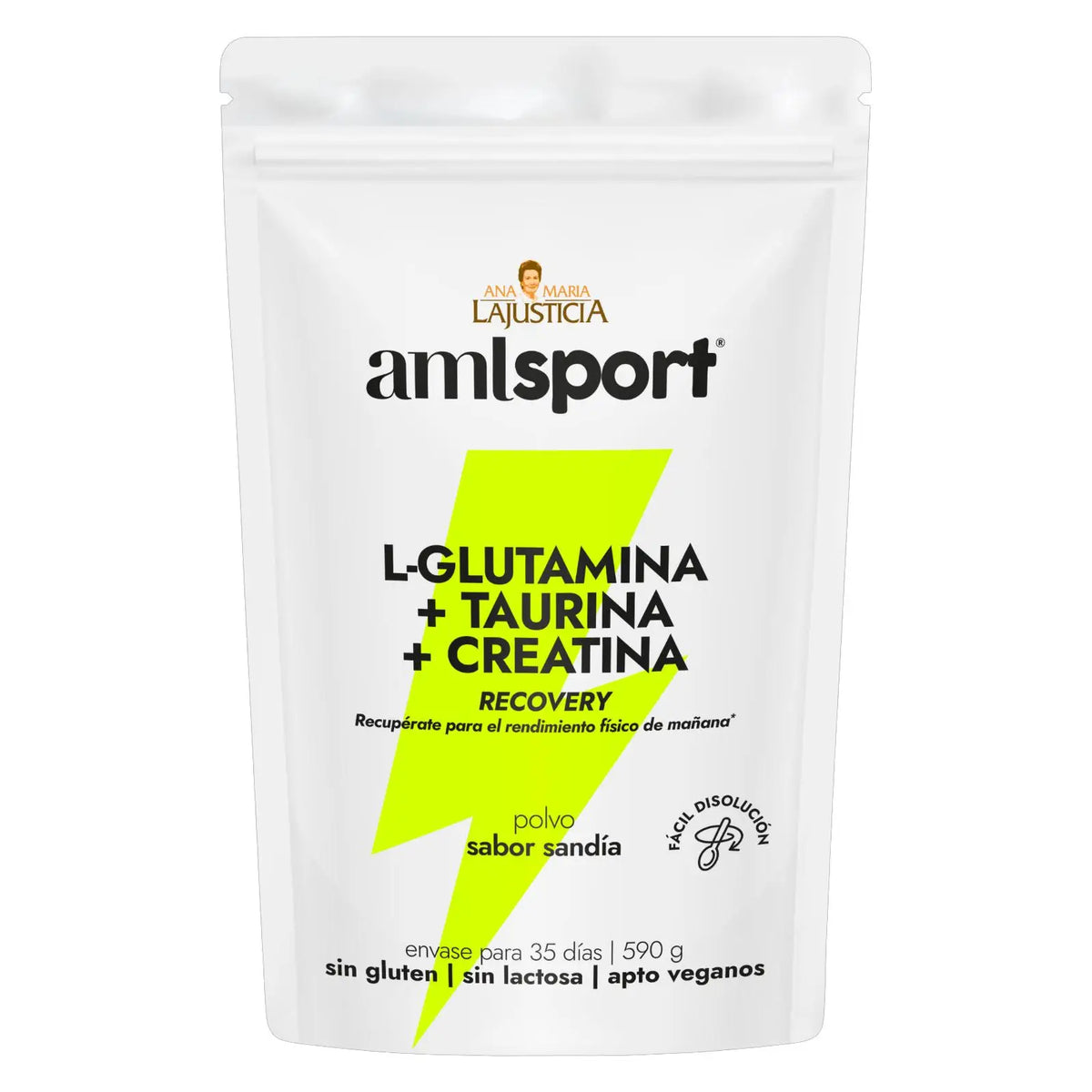🍉 AMLSport L-Glutamina + Taurina + Creatina 590 g Sabor Sandía | Recuperación Muscular, Fuerza y Rendimiento Deportivo 💪⚡