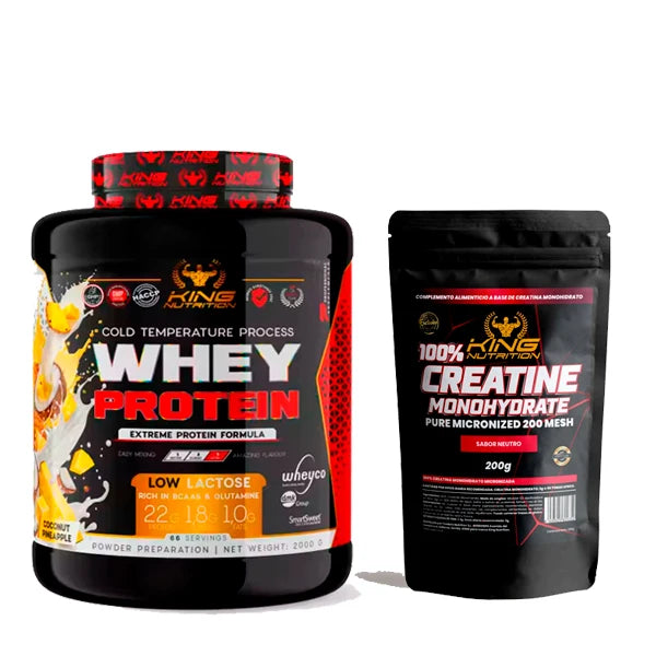 King Nutrition Whey Protein 2kg Proteina Concentrada + 200g de creatine monohydrate