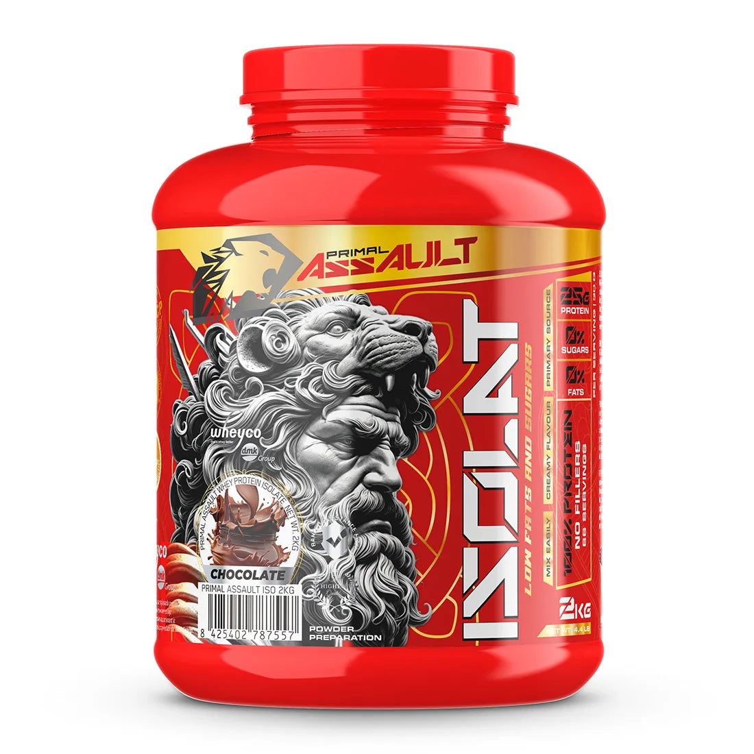 ISOLAT de PRIMAL ASSAULT es el aislado de proteina de suero más avanzado del mercado para garantizar el máximo desarrollo de masa muscular sin grasa ni azúcares: la más alta calidad. Sin trucos ni ingredientes ocultos