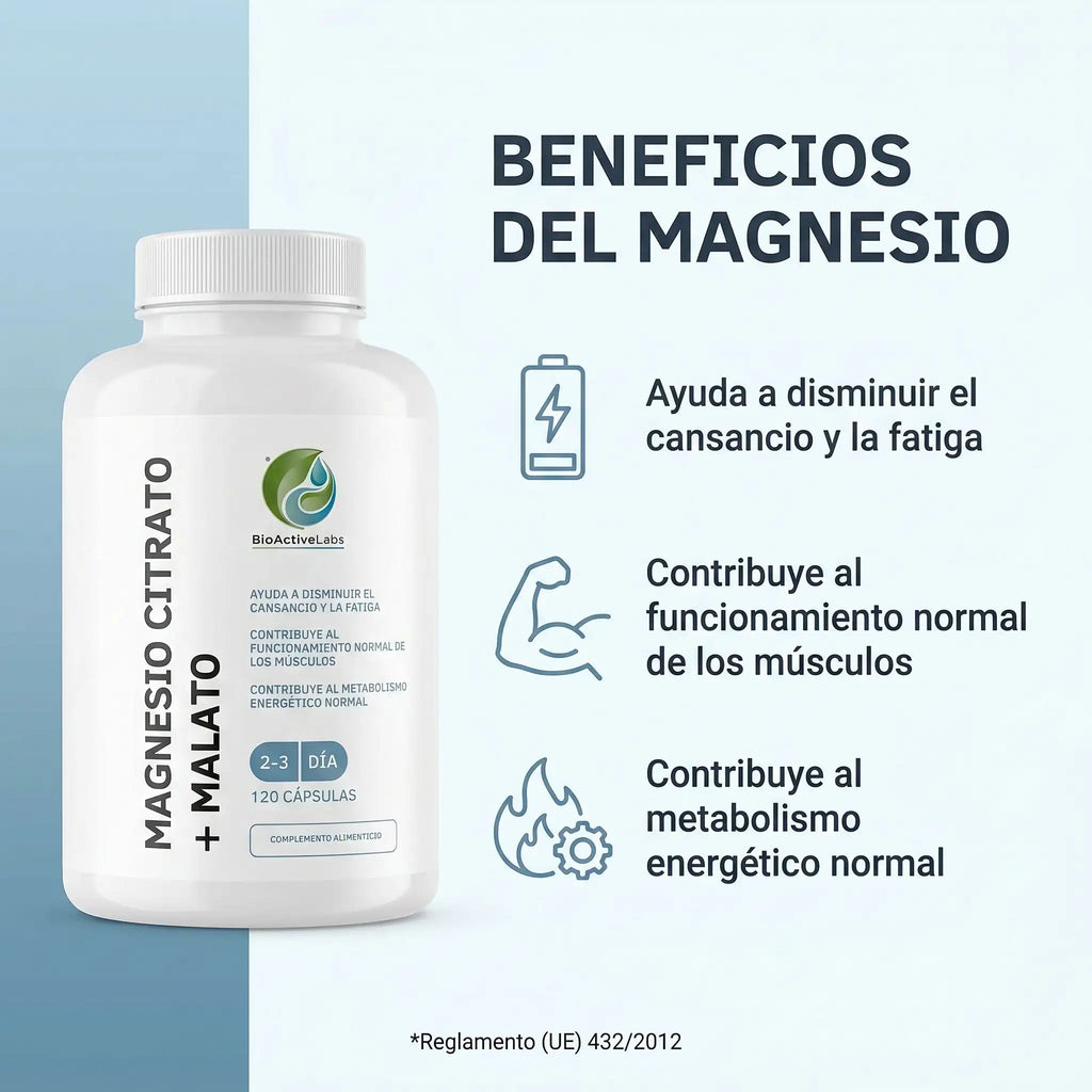 Magnesium citrate + malate 112.5 mg  120 capsules | BioActiveLabs