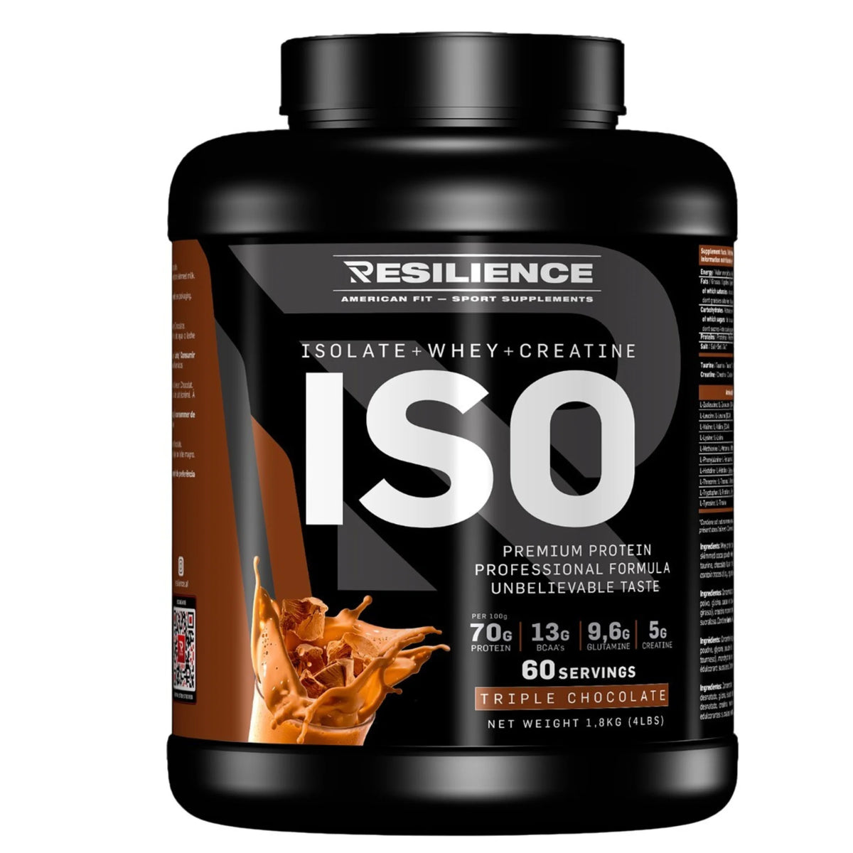 Resilience- Proteina Whey con Creatina - Proteína Con BCAA y GLUTAMINA - para Fuerza, Volumen y Recuperación Vainilla Coockie 1.8 KG