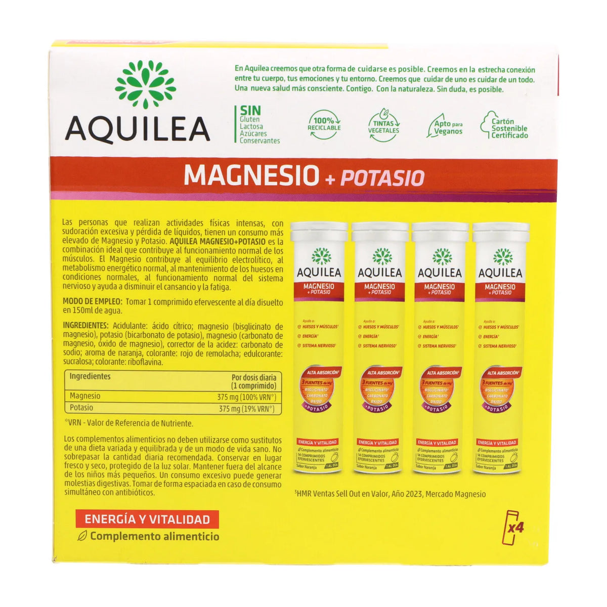 Aquilea Magnesio + Potasio 56 Comps Efervesentes Promo