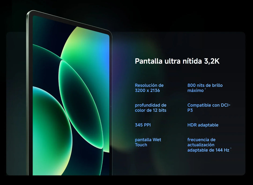 Tablet Xiaomi Pad 8 8GB+256GB/12GB+256GB, Snapdragon® 8s Gen 4, Pantalla de 3,2K y 144 Hz con nitidez cristalina, Enorme batería de 9200 mAh, Experiencia de productividad de nivel PC, Xiaomi HyperAI