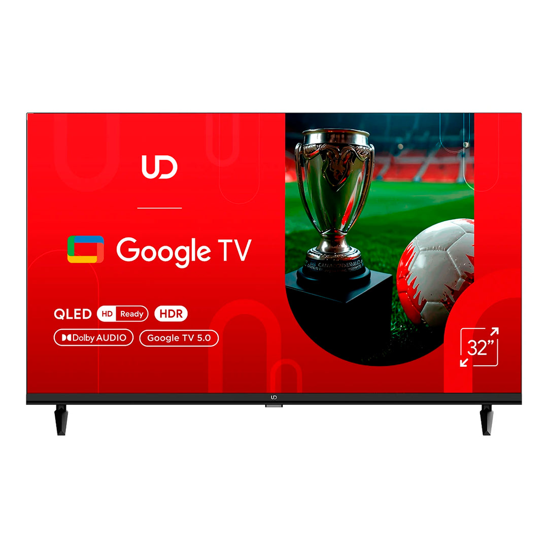 Televisor UD QLED HD Ready de 32” (32QHGC5210S) con Google TV, Chromecast Integrado, Sonido Dolby Audio y Conectividad Wi-Fi Dual Band