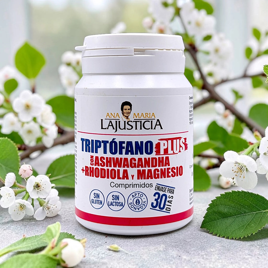 Ana María Lajusticia Triptófano Plus 60 comprimidos Pack x2 unidades - Complejo Adaptógeno con Ashwagandha y Rhodiola - Precursor de Serotonina y Modulador del Cortisol - Resiliencia y Bienestar Mental