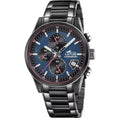 Lotus - Reloj para hombre colección Pulse 19088/2 en acero inoxidable con IP negro, esfera azul y función de cronógrafo, ideal para uso casual y formal, un reloj elegante y duradero para el hombre moderno.