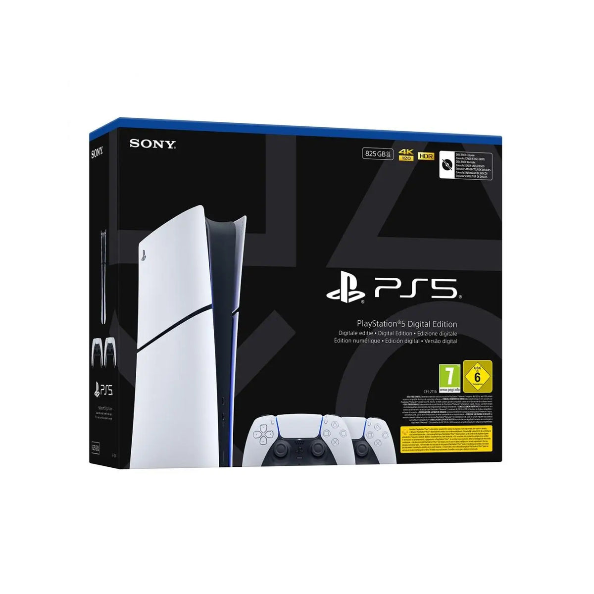 PlayStation 5 Slim Digital Chasis E 825GB offers a compact design with 825GB SSD for ultra-fast loading, immersive 4K gaming, and advanced features like ray tracing and 3D audio, perfect for retro games console enthusiasts.