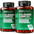 Colágeno Complex Marino Hidrolizado Vitalnatura con Ácido Hialurónico y Vitaminas – 120 Cápsulas - Pack Dúo Ahorro (2 botes)