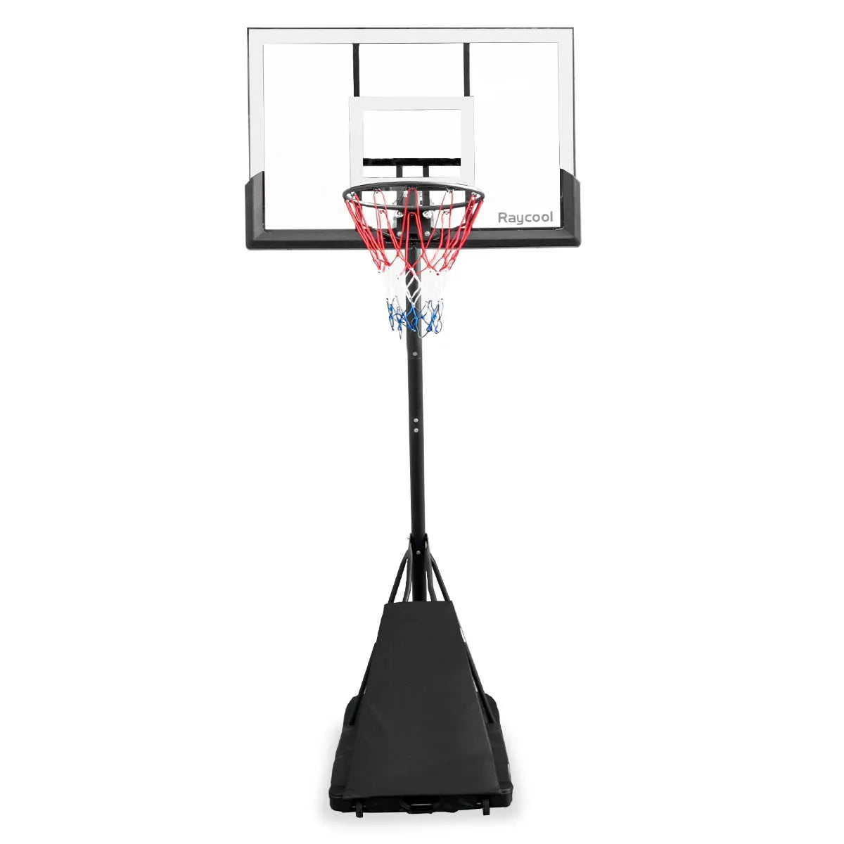 Raycool Canasta de baloncesto para adultos Stars 700  Aro de basket ajustable de 2,45 m a 3,05 m  Base con capacidad de 125 kg
