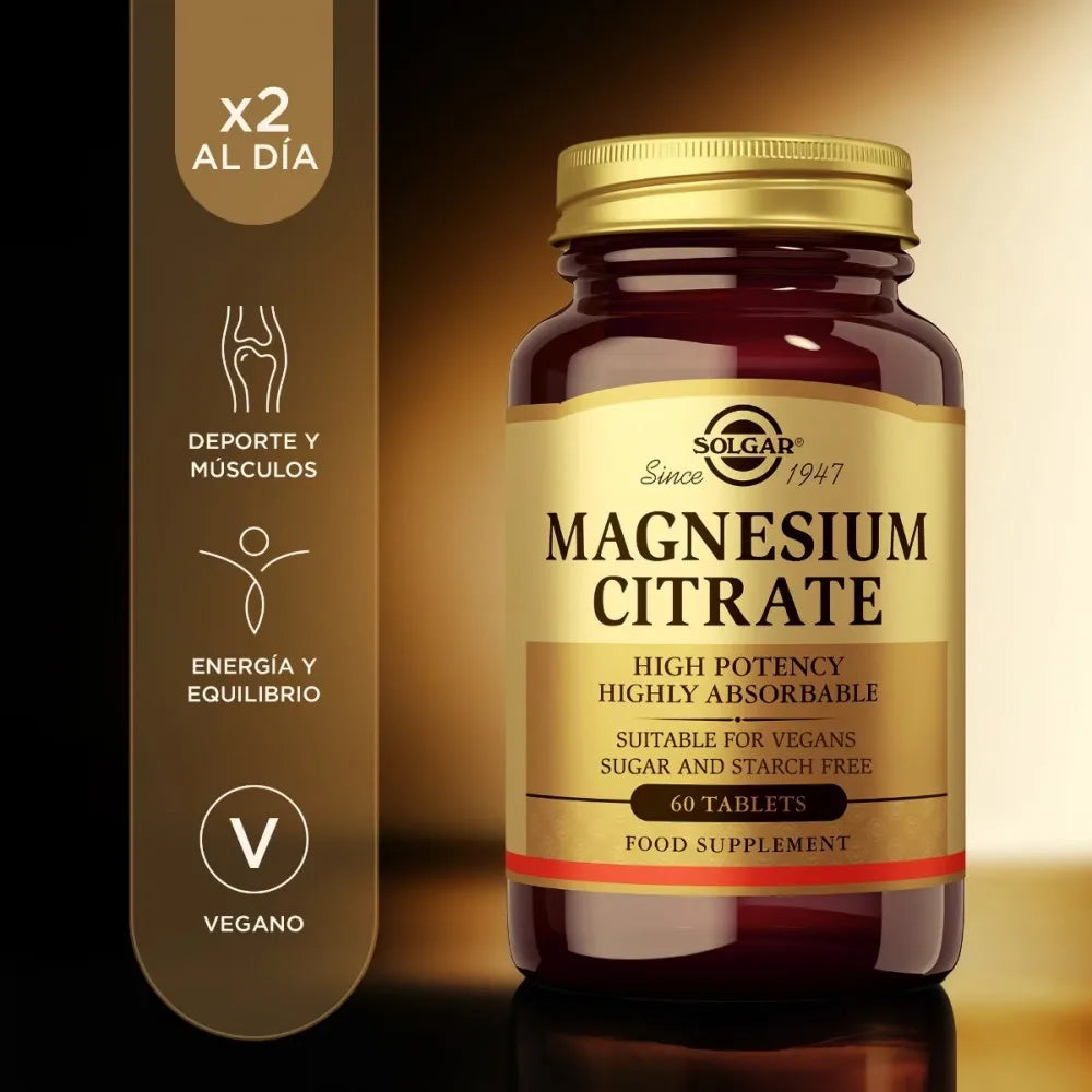 Citrato de Magnesio 200mg (60 ó 120 Comprimidos) de Solgar