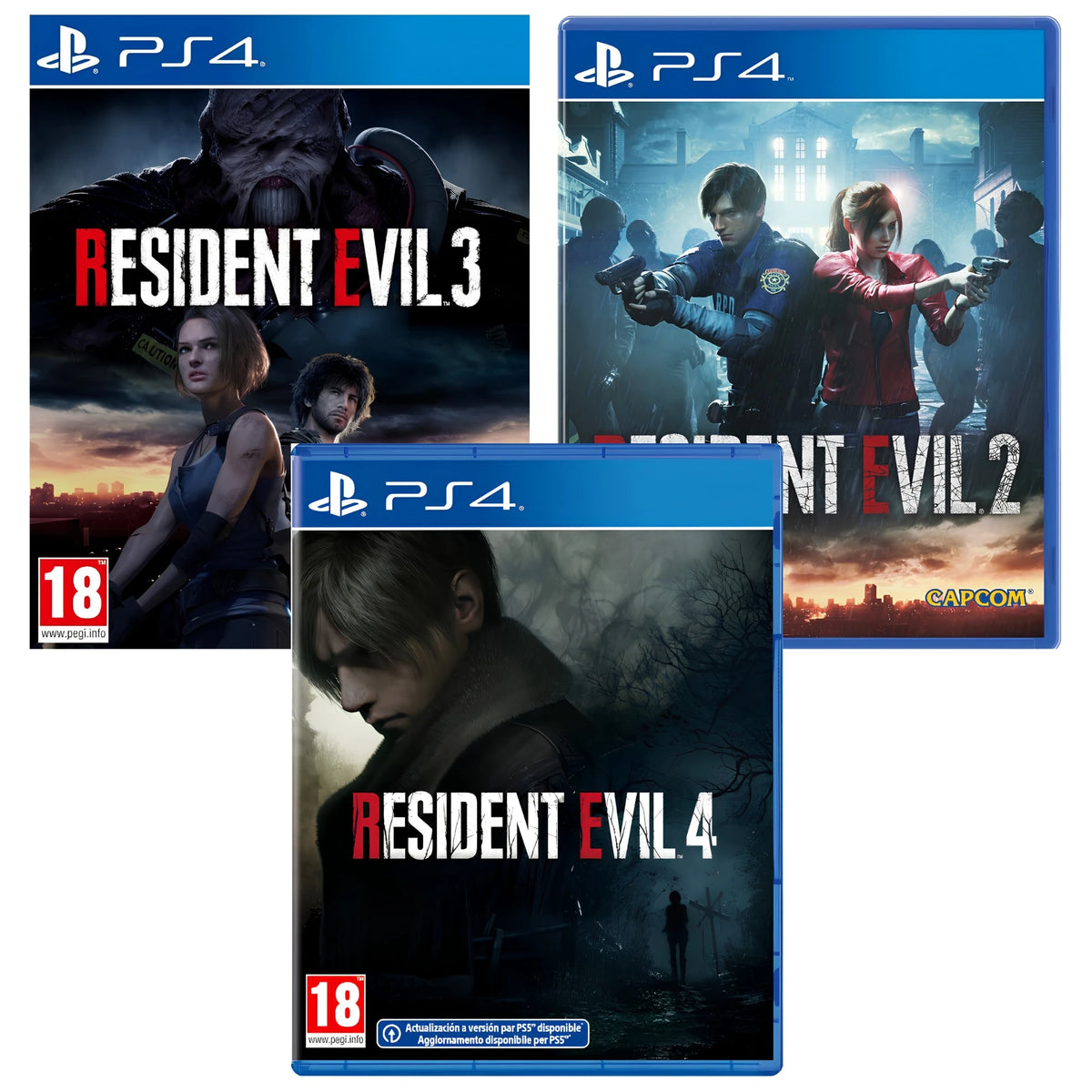 Pack Resident Evil 2 Remake + Resident Evil 3 Remake + Resident Evil 4 Remake - PS4 - Nuevo Precintado - PAL España